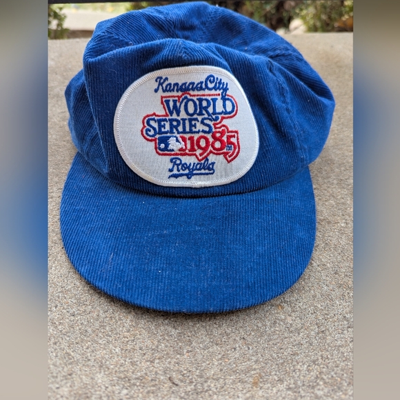 VTG 1985 MLB World Series Royals Blue Corduroy Patch snapback hat - Picture 1 of 5